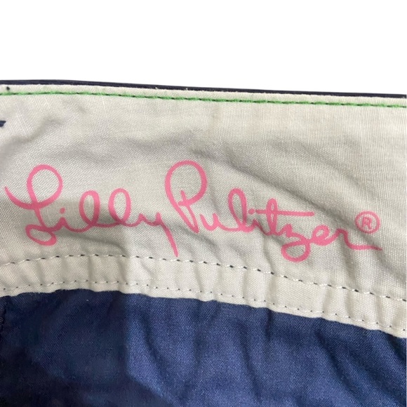 Lilly Pultizer Callahan navy 100% cotton 5 inch inseam short front pockets sz 2 - Picture 6 of 8